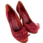 Chanel Floral Lace Red Heel