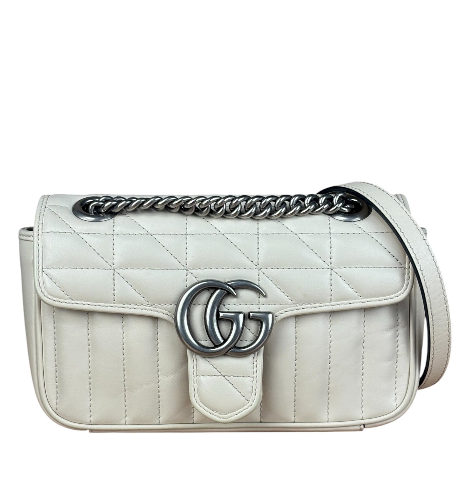 Gucci GG Marmont White Matelasse Bag