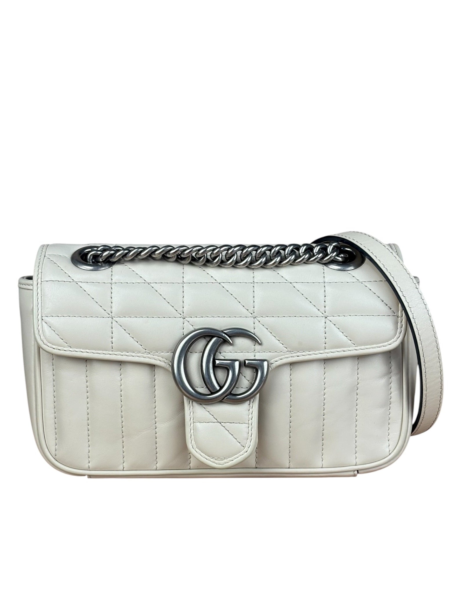 Gucci GG Marmont White Matelasse Bag