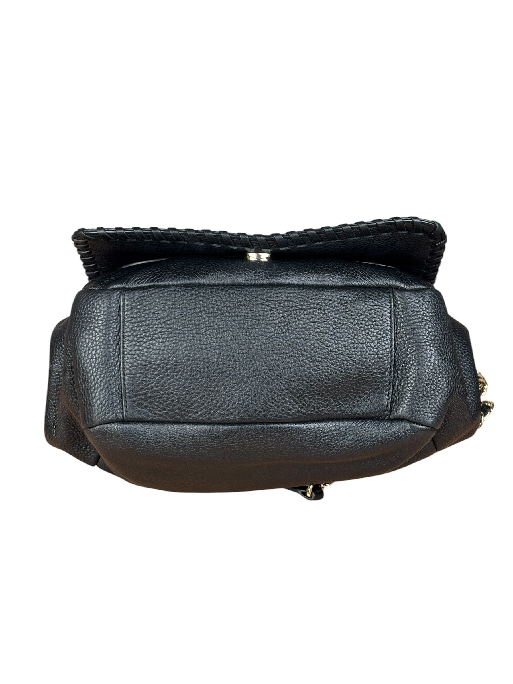Tory Burch Black Marion Whipstitch Flap Shoulder Bag