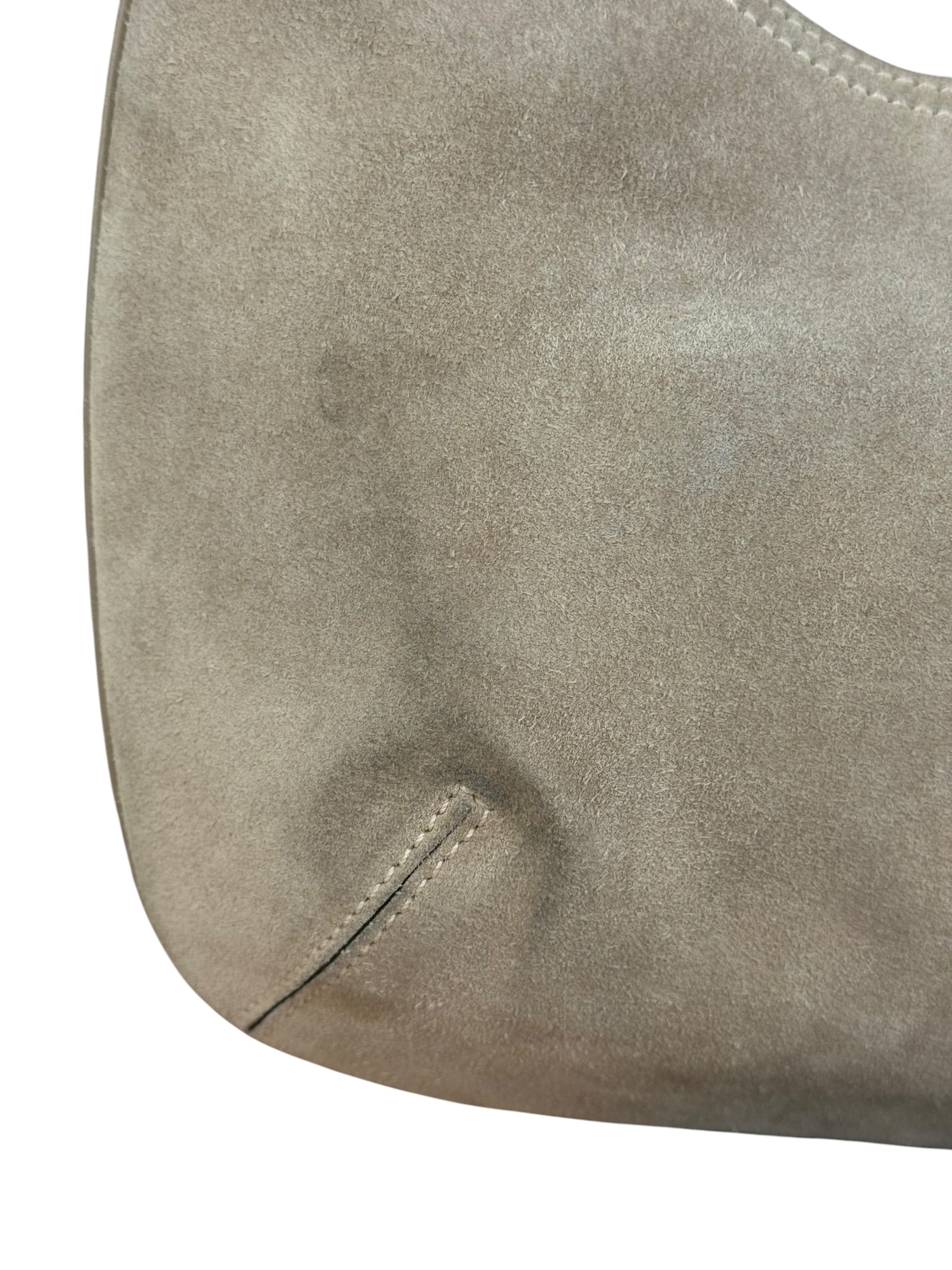 Ferragamo Vintage Beige Suede Hobo Shoulder Bag