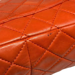 Chanel Orange Quilted Lambskin Flap Bag 2008