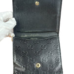 Gucci GG Vintage Black Guccissima Sukey French Flap Wallet