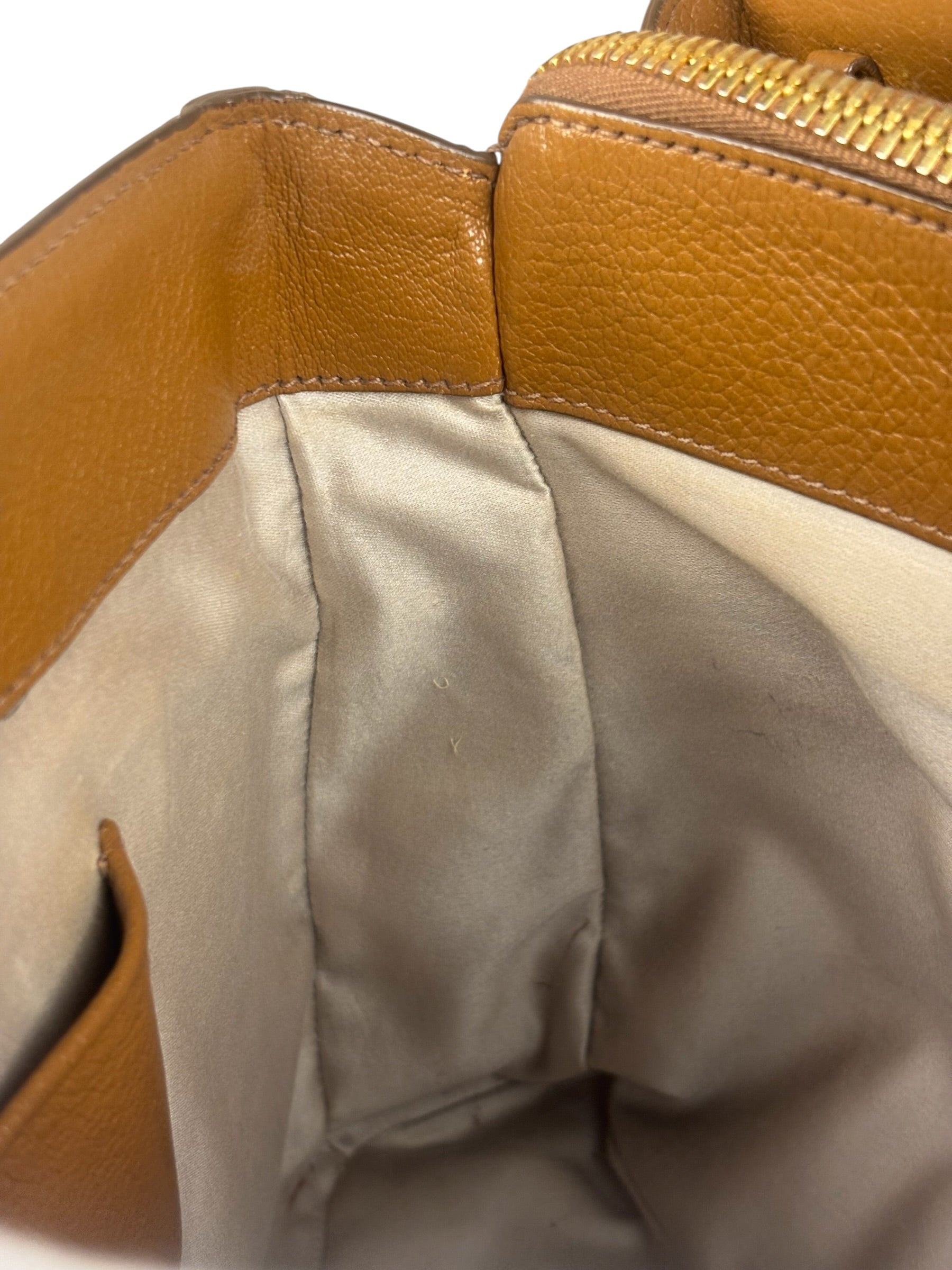 Miu Miu Beige/Brown Bicolor Leather Madras Handbag