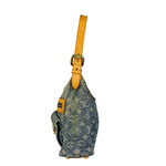 Louis Vuitton Vintage Denim Leather Trim Monogram Baggy Hobo Bag PM