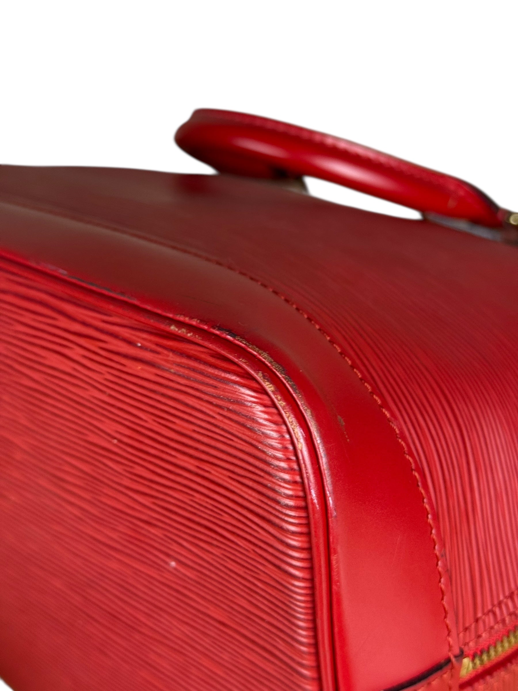 Louis Vuitton Red Epi Alma Handbag