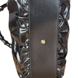Gucci Black Patent Vintage Dialux Pop Bamboo 2Way Handbag