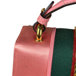 Gucci Sylvie Pink Mini Satin Embellished 2Way Handbag