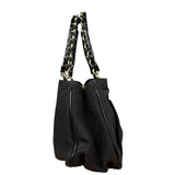 Fendi Bicolor Patent Leather Trim Mia Shoulder Bag