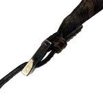 Fendi Brown Leather Trim Zucca Hobo Bag