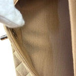 Chanel Beige Jersey Leather Trim Classic Double Flap Bag 2005
