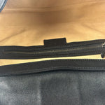 Gucci Black Leather Aphrodite GG Emblem Flap Bag
