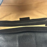Gucci Black Leather Aphrodite GG Emblem Flap Bag