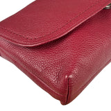 Coach Burgundy Pebbled Leather Flap Pochette