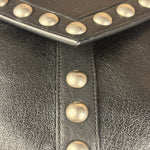 Saint Laurent Black Leather Y Studded Flap Crossbody