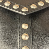 Saint Laurent Black Leather Y Studded Flap Crossbody