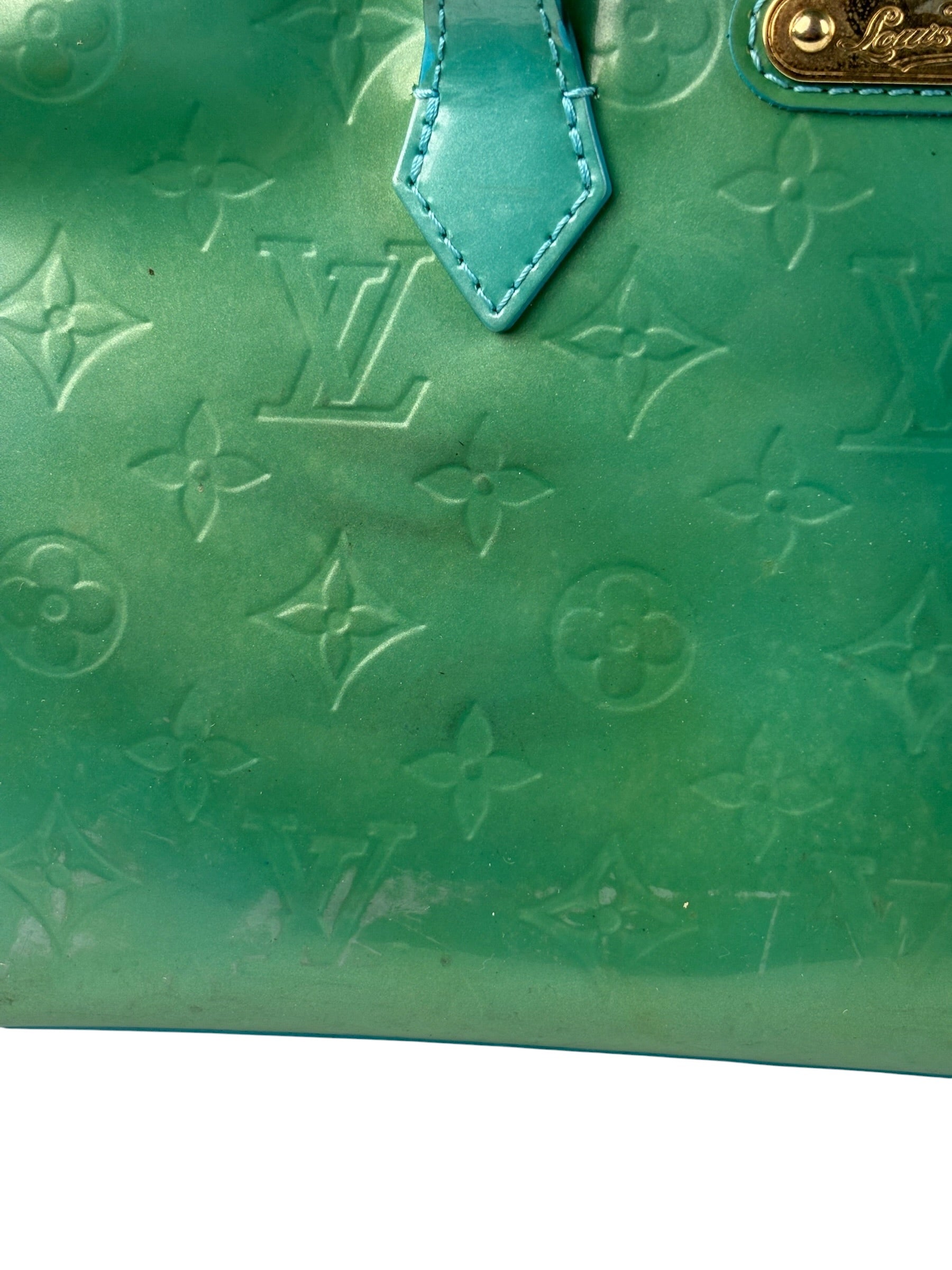 Louis Vuitton Vintage Teal Monogram Vernis Wilshire PM Tote