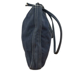 Fendi Vintage Navy Blue Leather Trim Mamma Baguette
