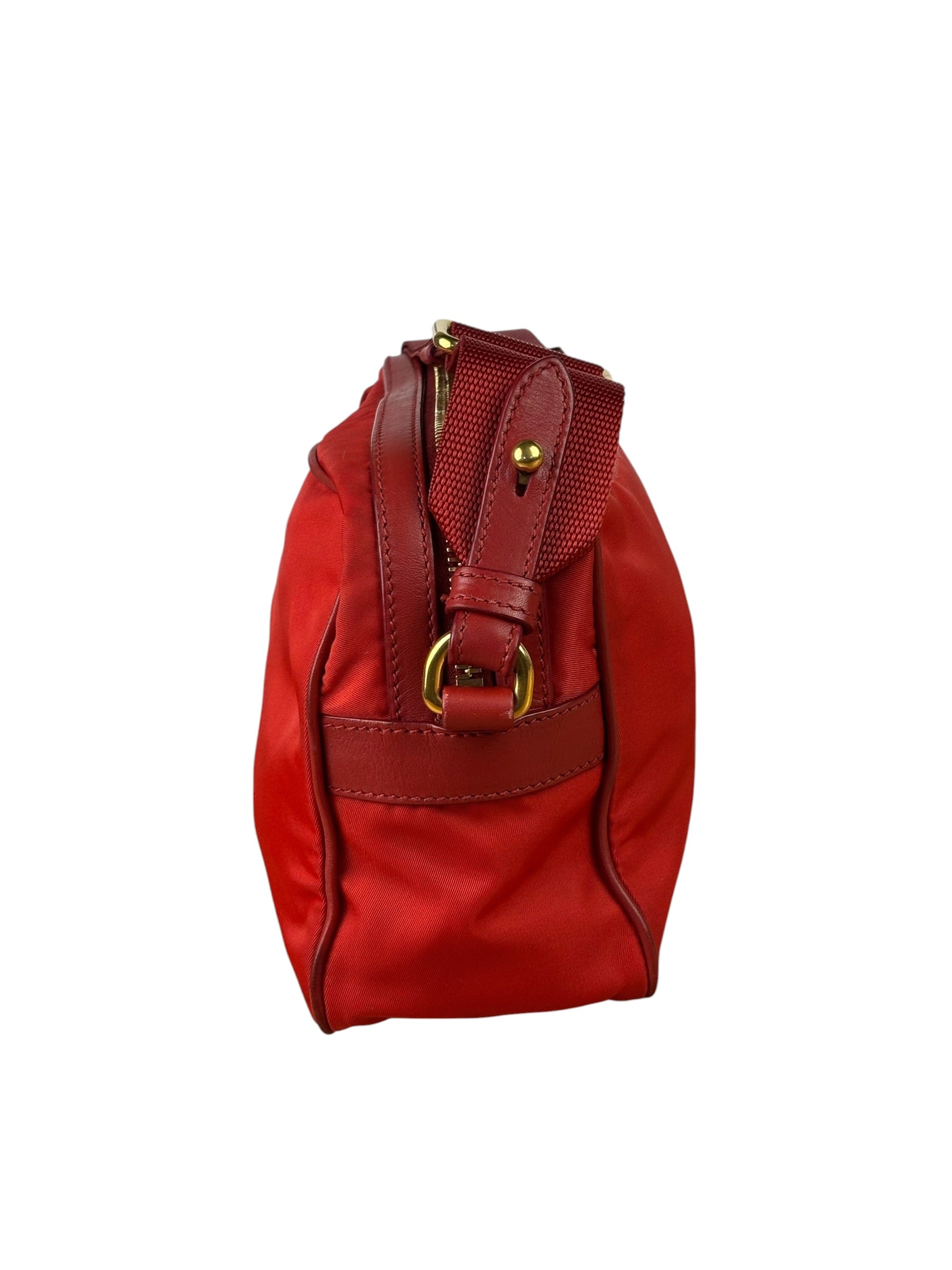 Prada Red Nylon Camera Crossbody Bag