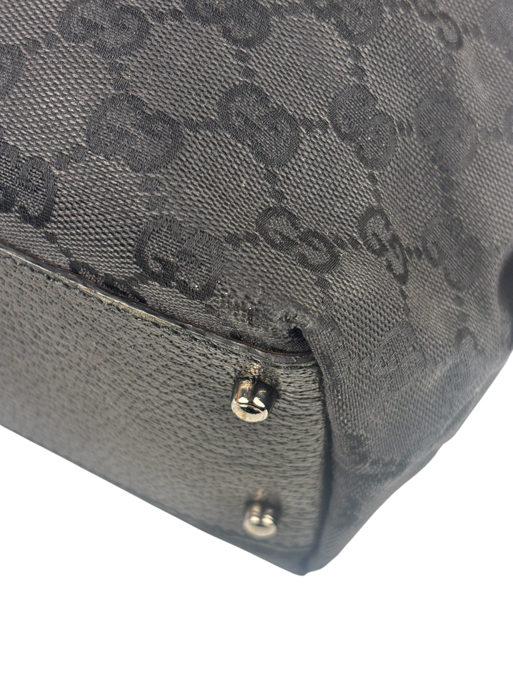 Gucci Black GG Canvas Monogram Hand Bag
