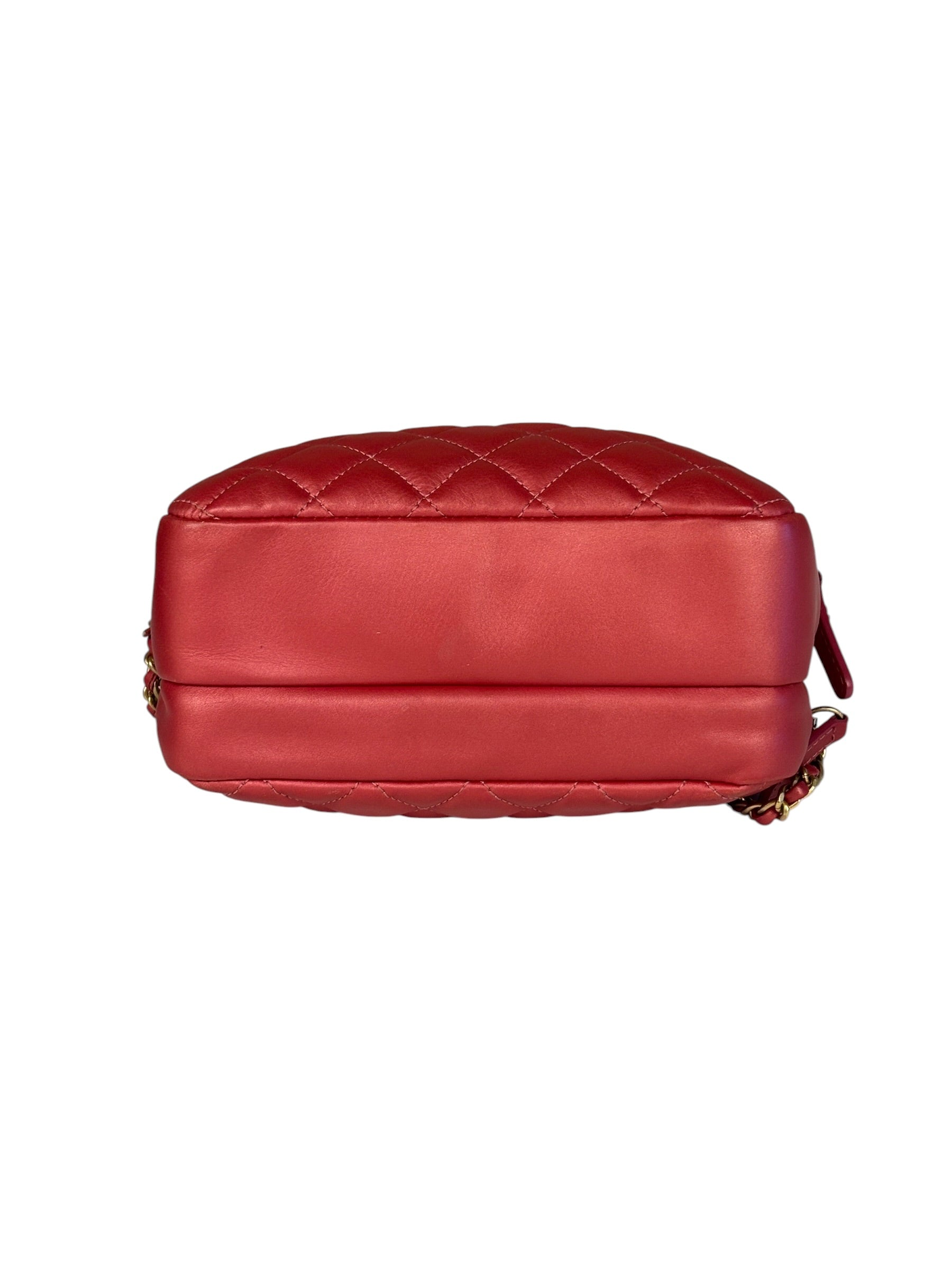 Chanel Pink Satin/Leather Trim Camera Bag 2019