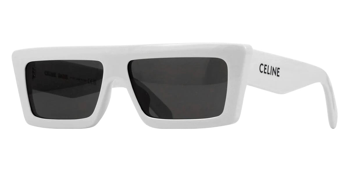 Celine Monochroms White Rectangular Sunglasses