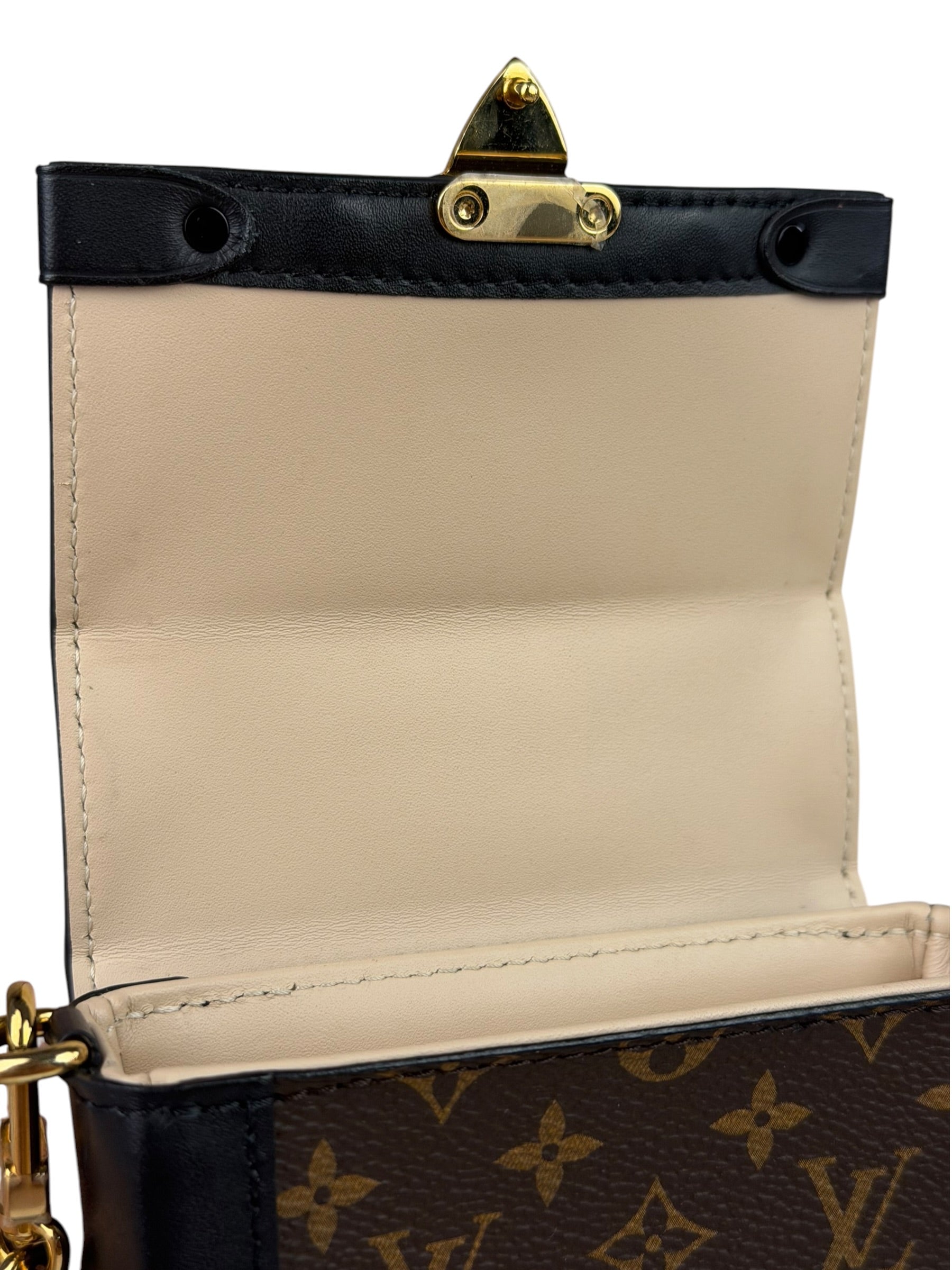 Louis Vuitton Black Monogram Vertical Trunk Pochette