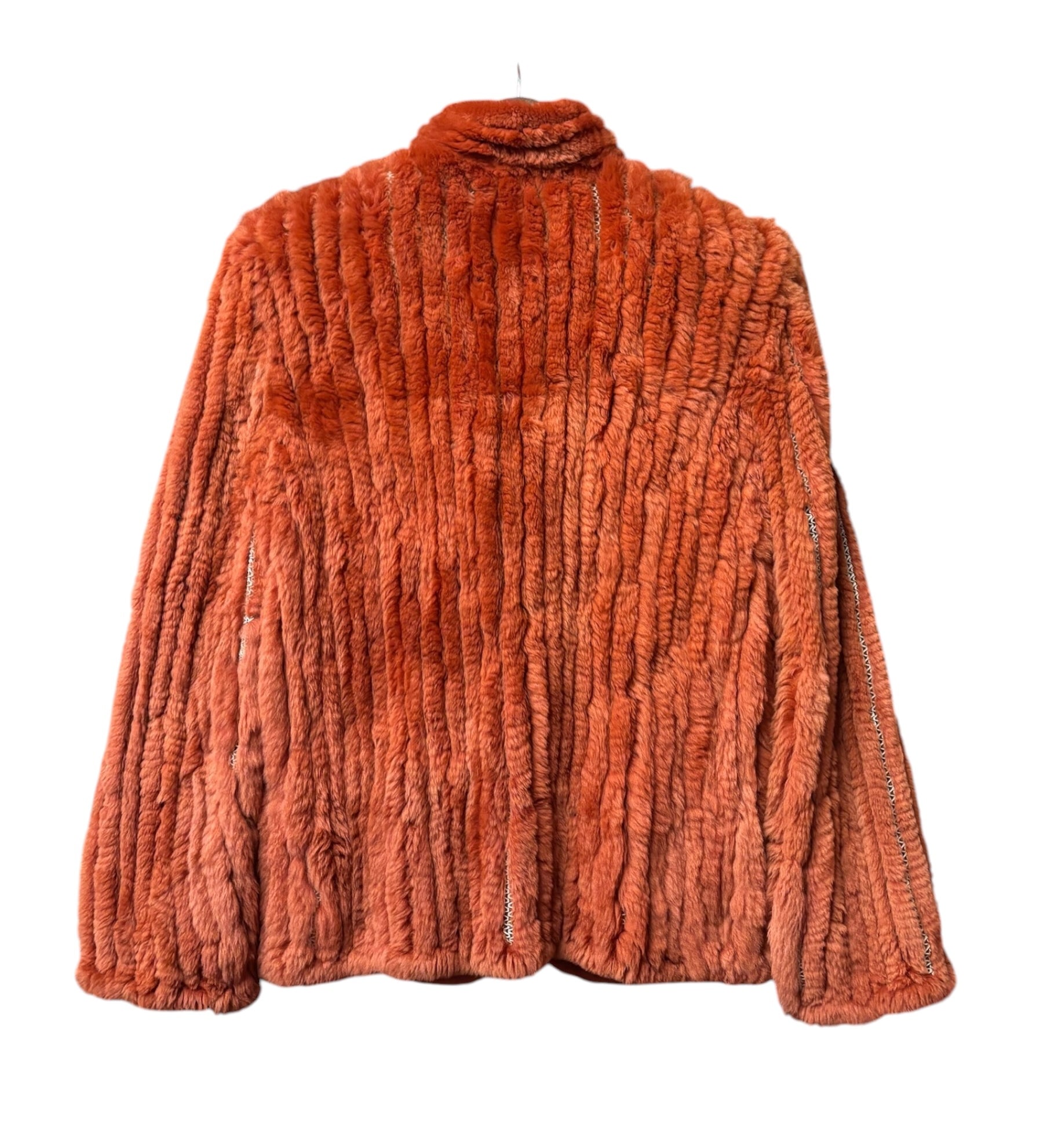 Fabio Mantegazza Vintage Orange Sheared Faux Fur Coat