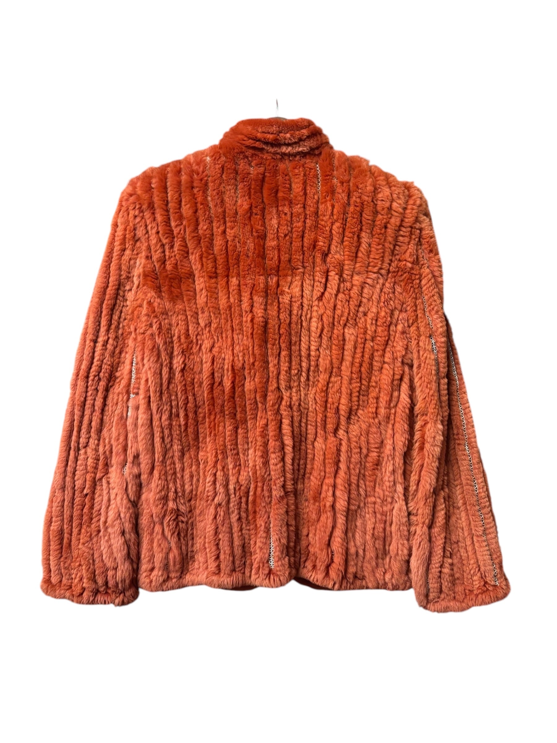 Fabio Mantegazza Vintage Orange Sheared Faux Fur Coat