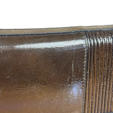Burberry Vintage Brown Leather Ribbed patent Continental Clutch Wallet