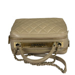 Chanel Beige Quilted Lambskin CC Trendy Bowling Bag 2017