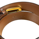 Celine Brown Leather Gold Buckle Belt