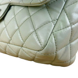 Chanel Light Sage Green Medium Classic Flap Shoulder Bag 2008