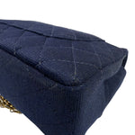 Chanel Navy Quilted Denim Double Flap Bag