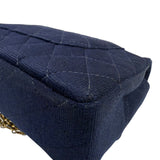Chanel Navy Quilted Denim Double Flap Bag