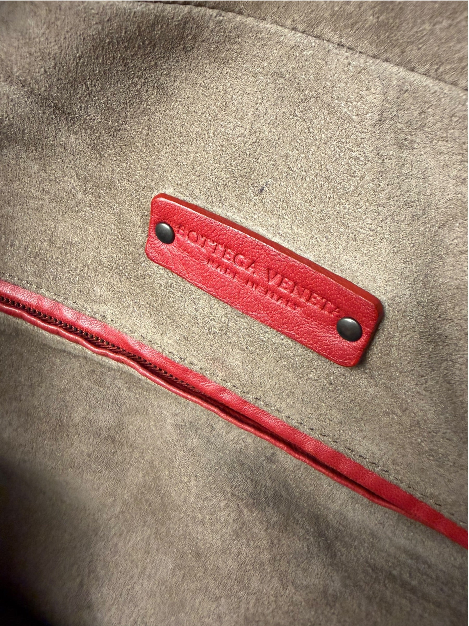 Bottega Veneta Red Intrecciato Montaigne Bag