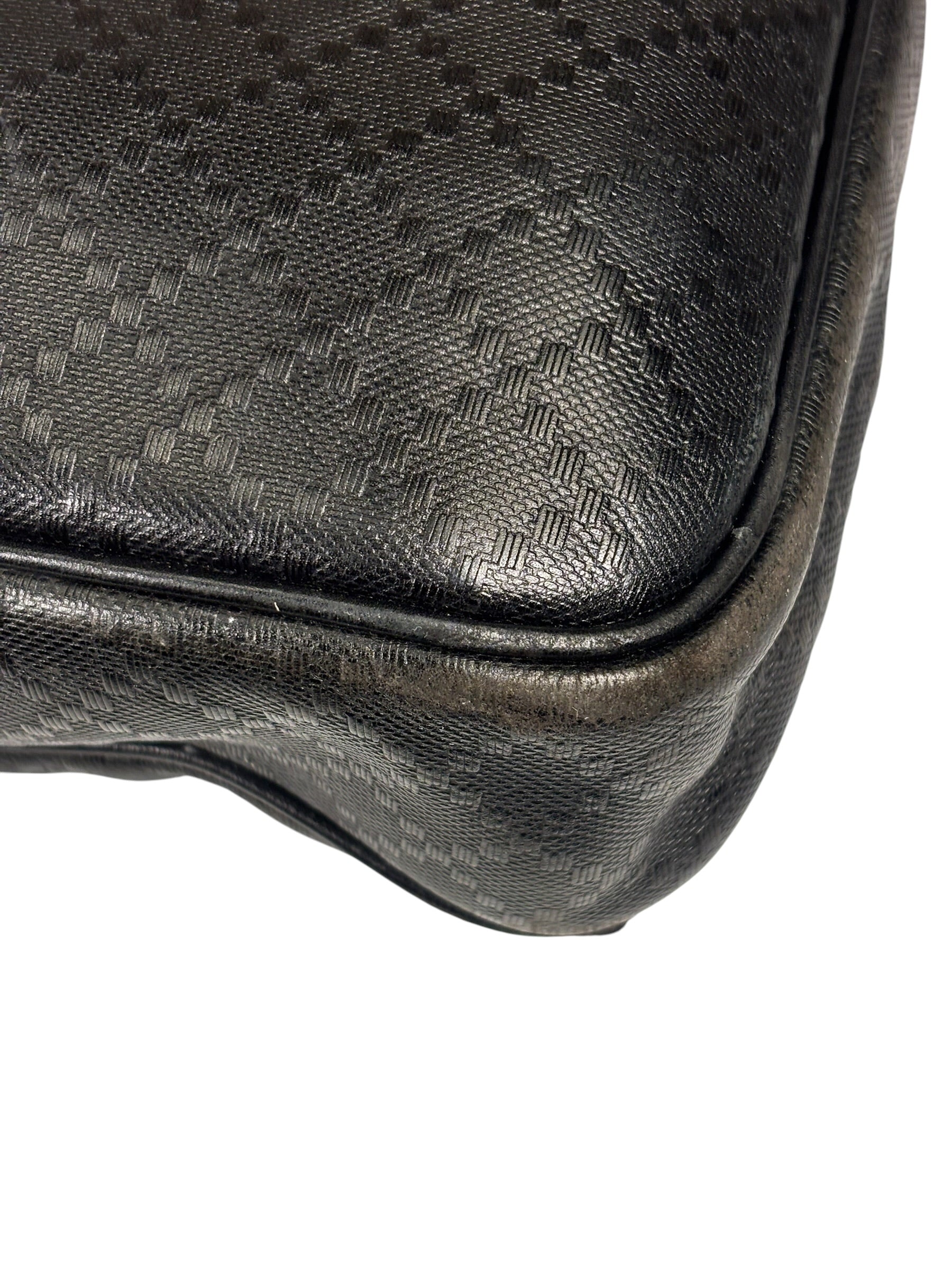 Gucci Black Leather Diamante Briefcase
