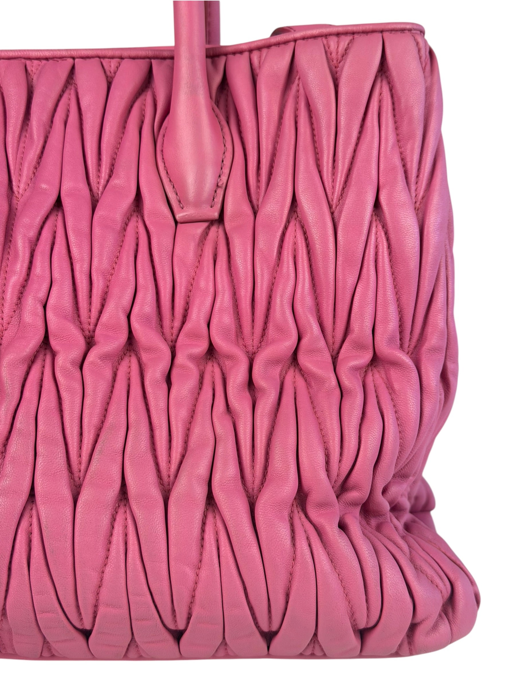 Miu Miu Pink Nappa Leather 2Way Tote Bag
