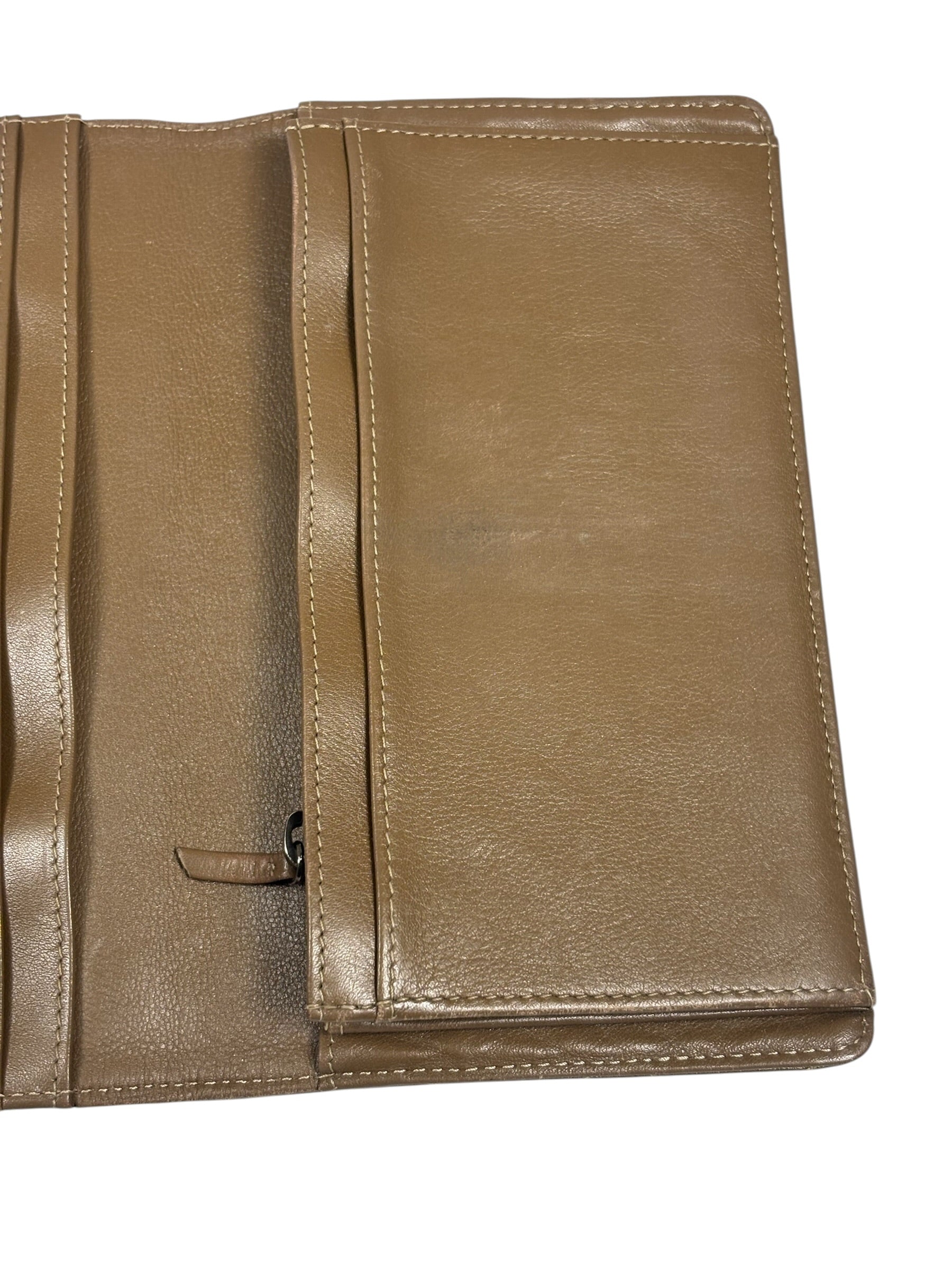 Chanel Metallic Bronze Quilted Leather Bi-Fold Long Wallet