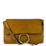 Chloe Mustard Yellow Leather/Suede Faye Bag