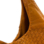 Bottega Veneta Orange/Brown Woven Leather Campana Shoulder Bag