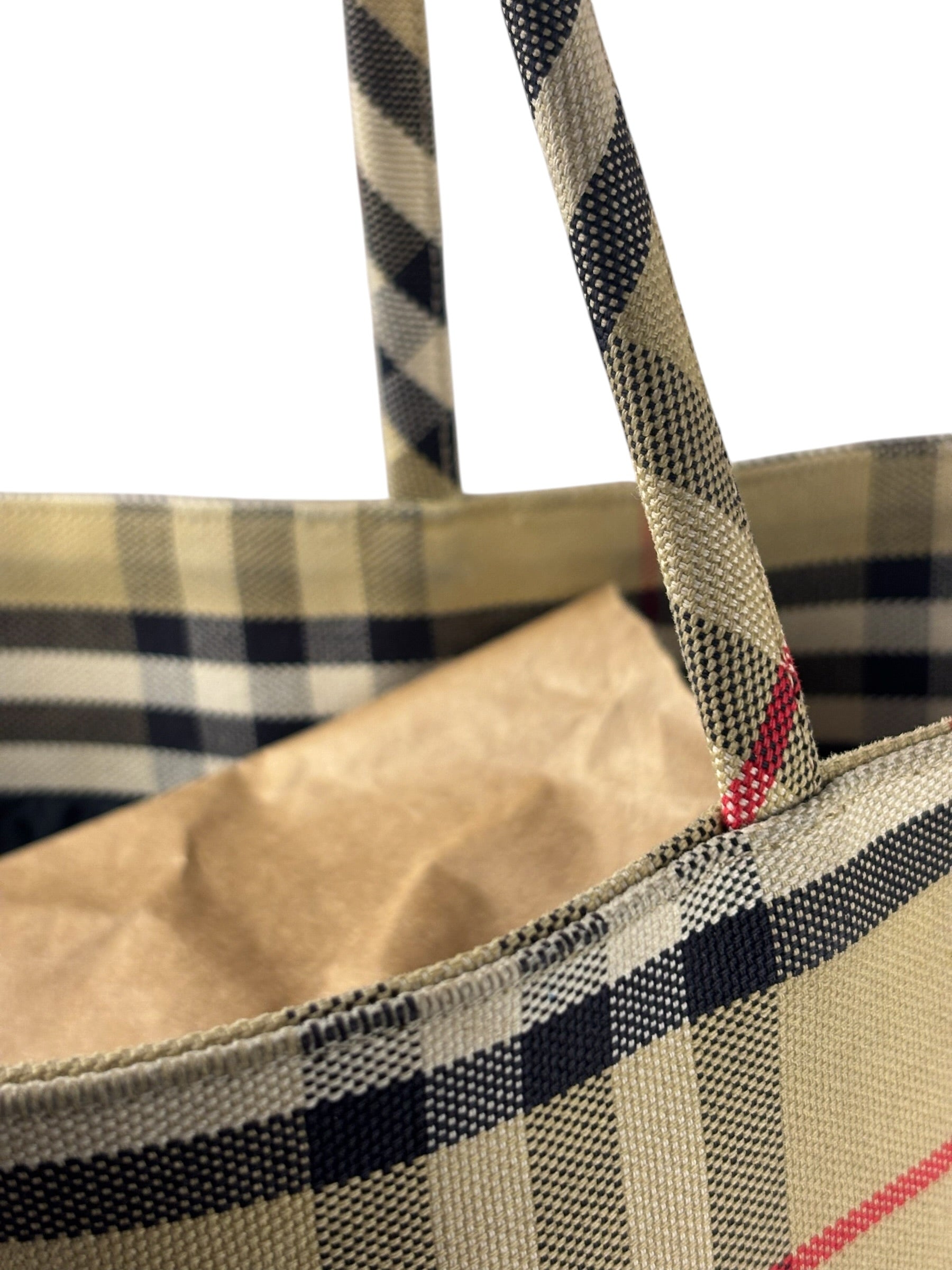 Burberry Vintage Nova Check Canvas Shoulder Tote