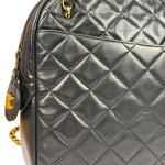 Chanel Black Quilted Lambskin Camera Bag 1989
