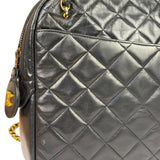 Chanel Black Quilted Lambskin Camera Bag 1989