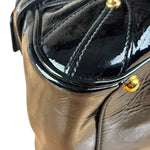 Gucci Black Patent Leather Horsebit Wave Shoulder Bag