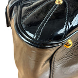 Gucci Black Patent Leather Horsebit Wave Shoulder Bag