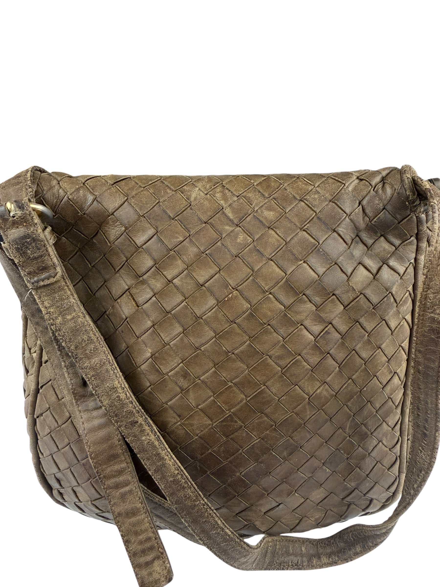 Bottega Veneta Brown Intrecciato Crossbody
