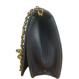 Chanel Black CC Quilted Leather Chain Flap Bag 90s