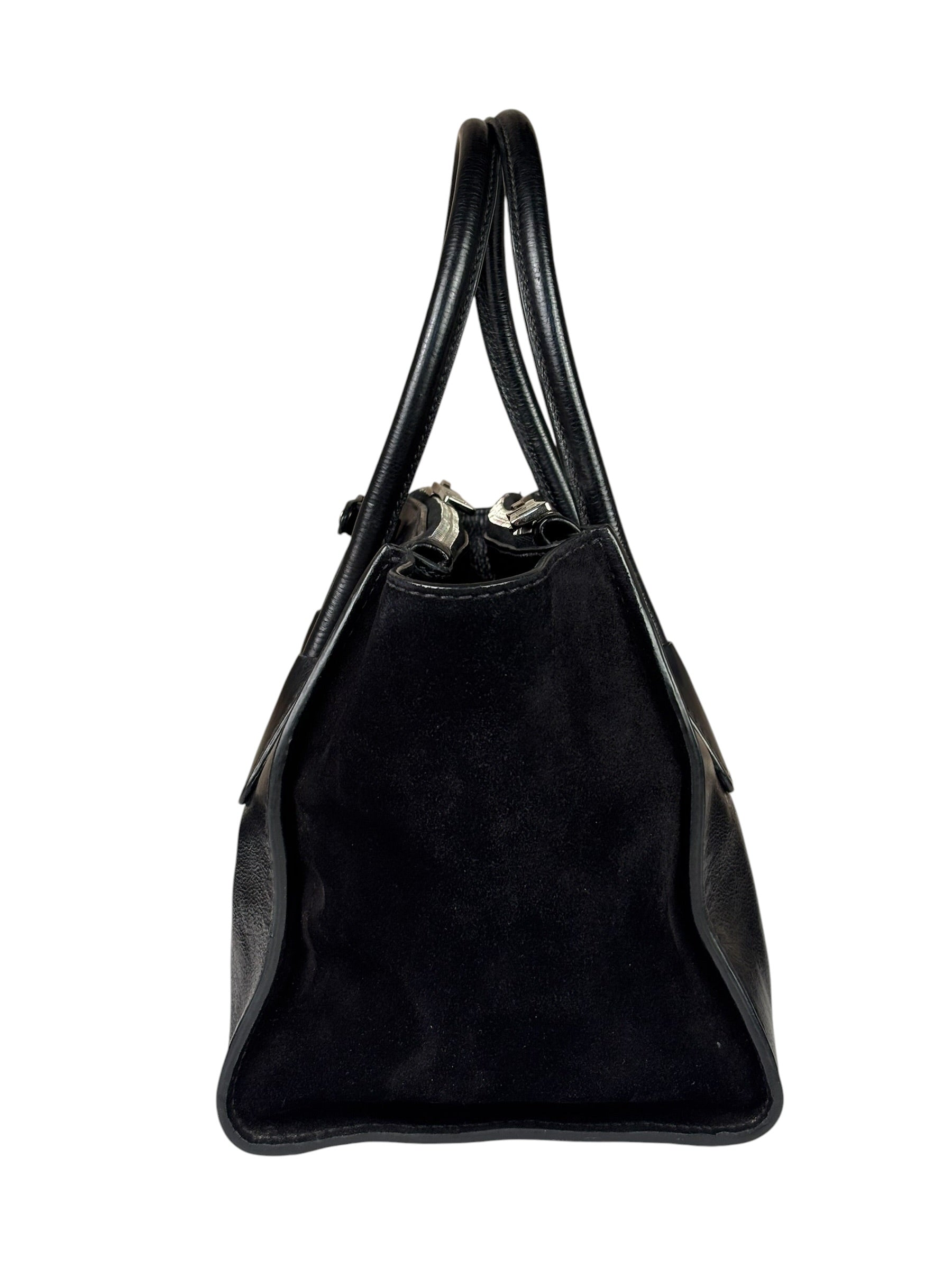 Prada Black Leather/Suede Shoulder Bag