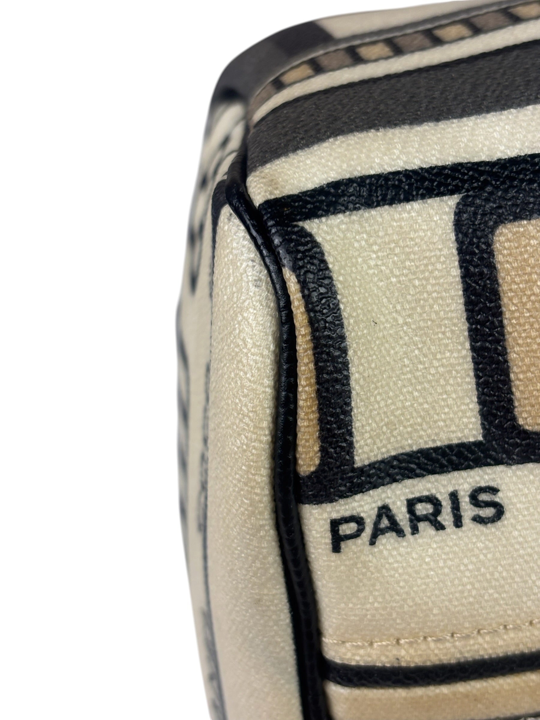 Chanel Cream Leather Coated Canvas Le Train Boston Bag 2006